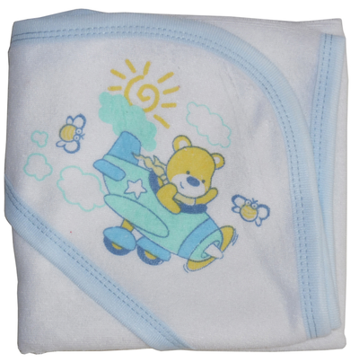 Bambini Hooded Infant Bath Towel Blue