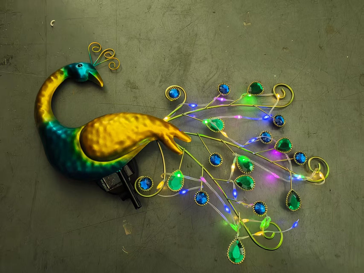 Solar Powered Peacock String Lights