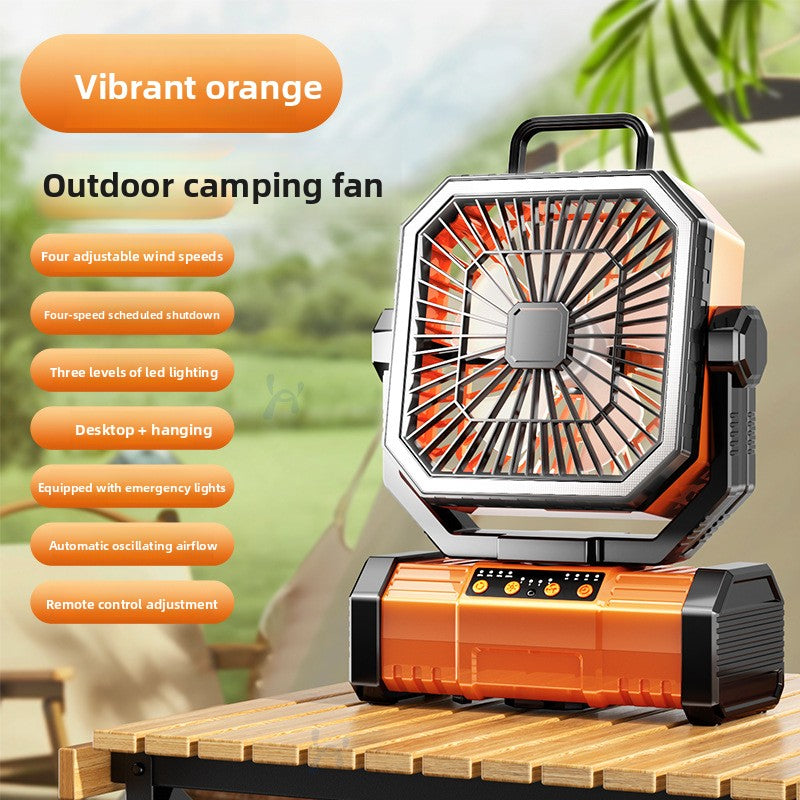 Portable USB Camping Fan with Humidifier and LED Light