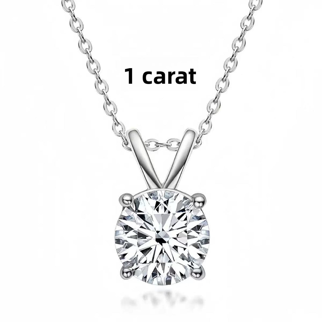 Sparkling Moissanite Pendant Necklace for Women Inlaid Single Diamond Compact Chain Silver Jewelry