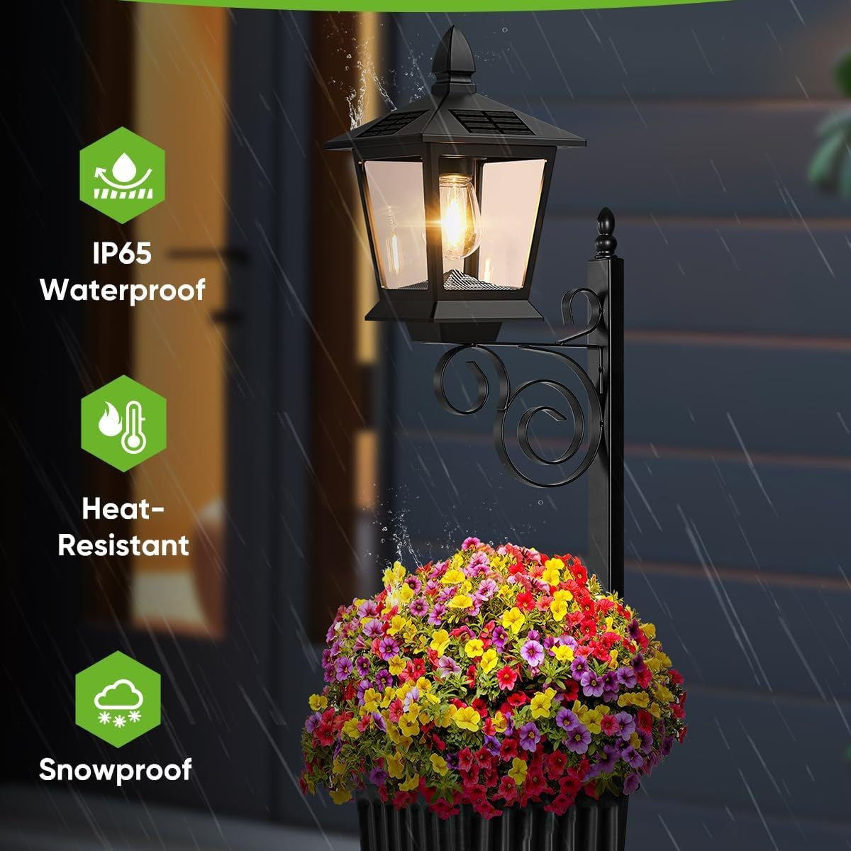 Solar Powered Flower Pot Decorative Light