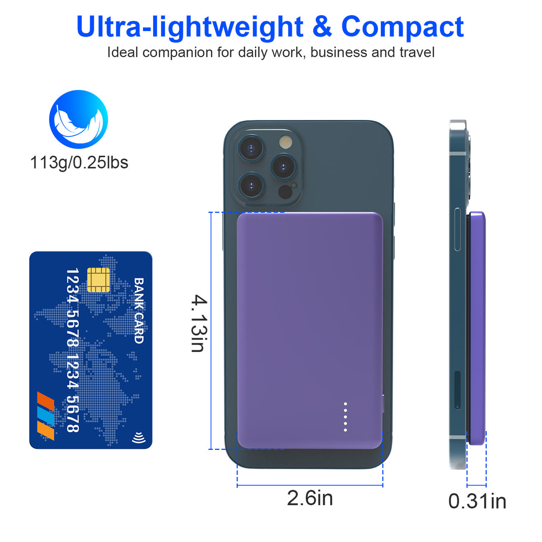 5000mAh MagSafe Wireless Power Bank Charger