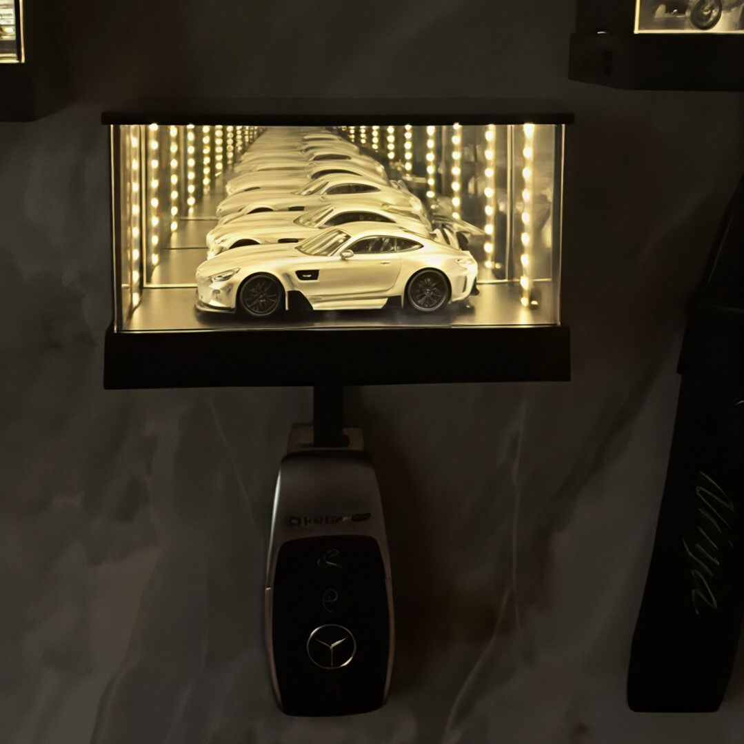 Infinite Mirror Garage Key Holder with LED Light