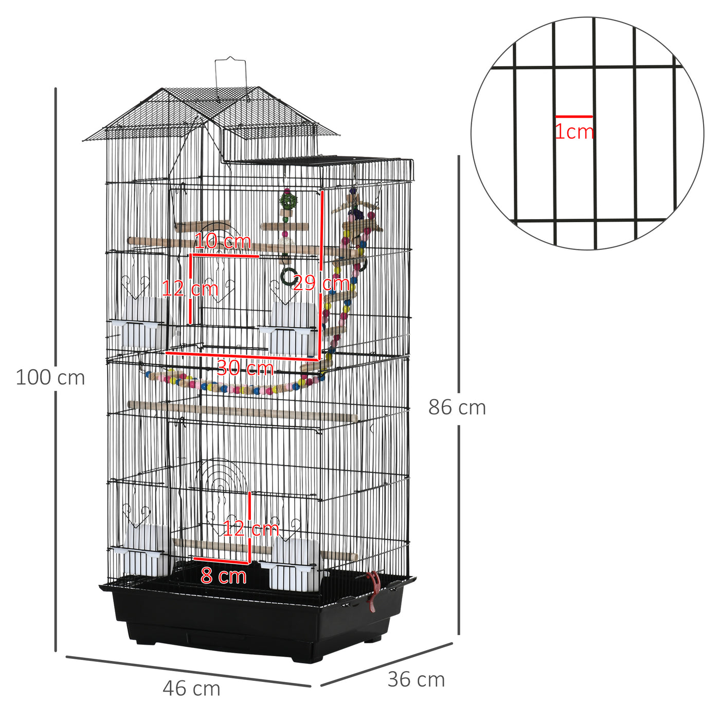 Bird cage in a living room setting