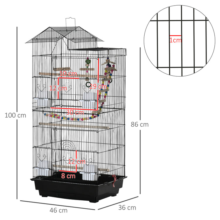 PawHut Bird Cage with Accessories Toys