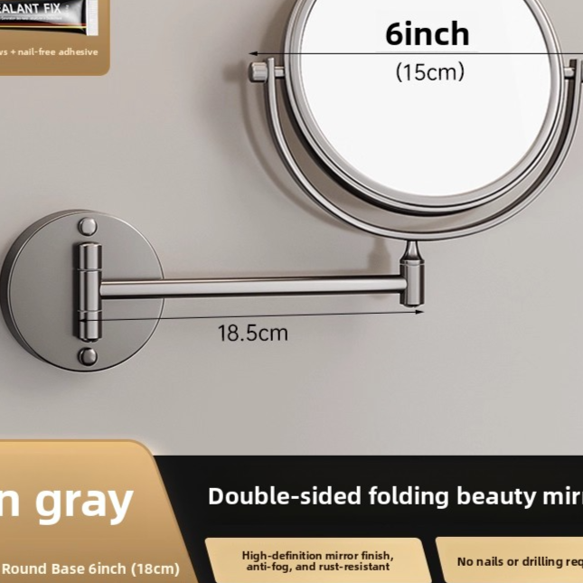 Wall-mounted beauty mirror