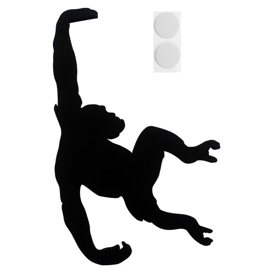 Black orangutan silhouette hook with two round adhesive pads