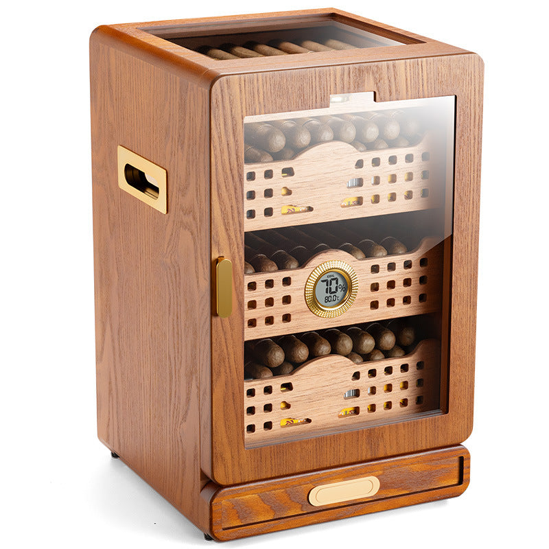 Four Layer Cedar Lined Cigar Box with Humidifier