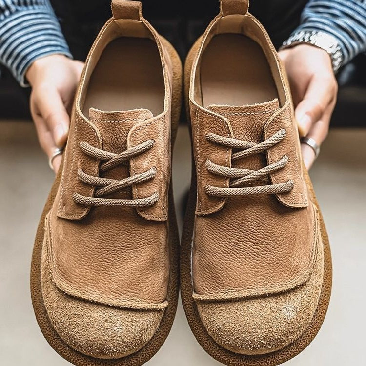 Men's Retro Soft Leather Lace-Up Boots