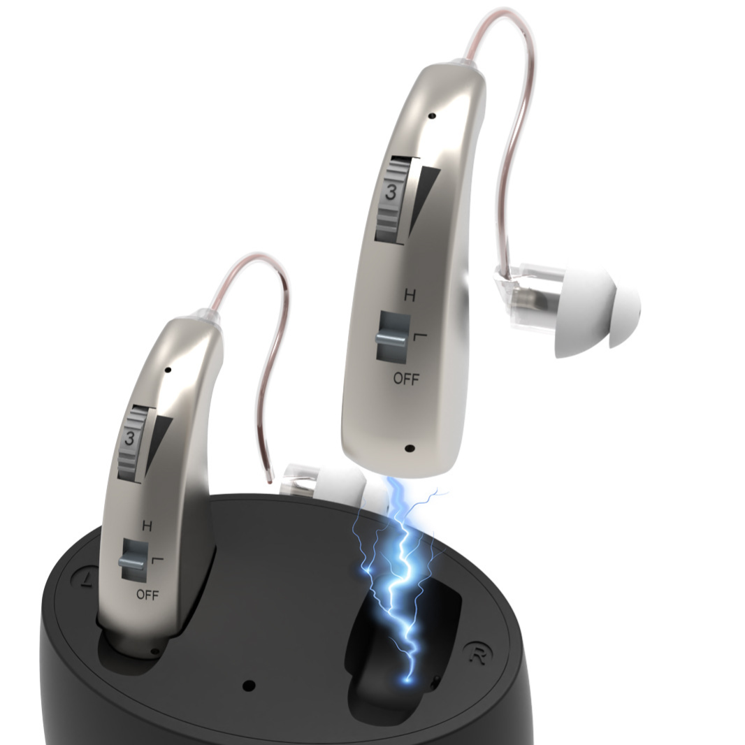 Wireless hearing aid with magnetic attachment