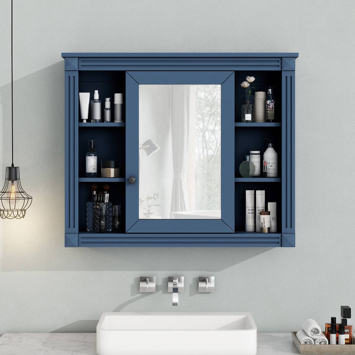 Modern Wall Mounted Bathroom Mirror Storage Cabinet7