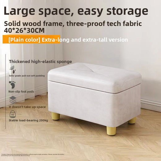Multifunctional Storage Stool with Soft Seat