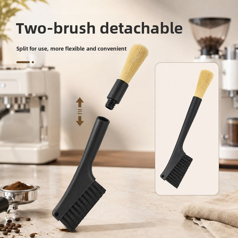 Coffee Machine Dual-Head Detachable Soft Bristle Cleaning Brush