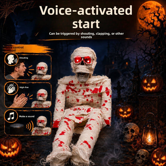 Sound Controlled Sitting Corpse Halloween Prop