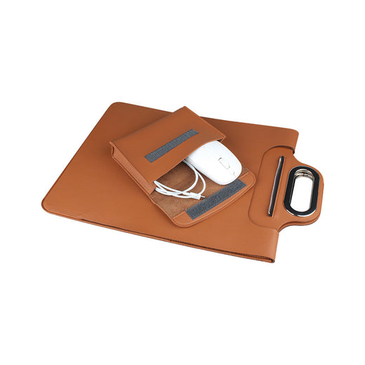Magnetic Wireless Charger Leather Laptop Sleeve Mouse Pad