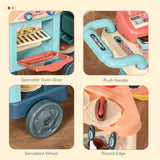 Play food items and utensils included with the set