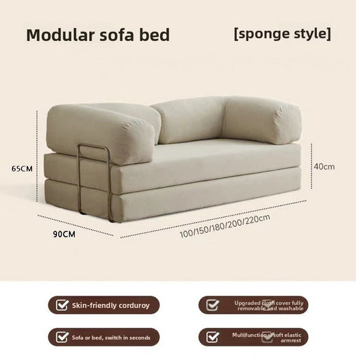 Foldable Corduroy Sofa Bed with Modular Design Decor product image 6