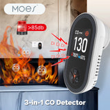 3In1 Carbon Monoxide Detector Plug-In Display with Temperature Humidity Sensor Built-In CO Monitor Alarm Sound Warning
