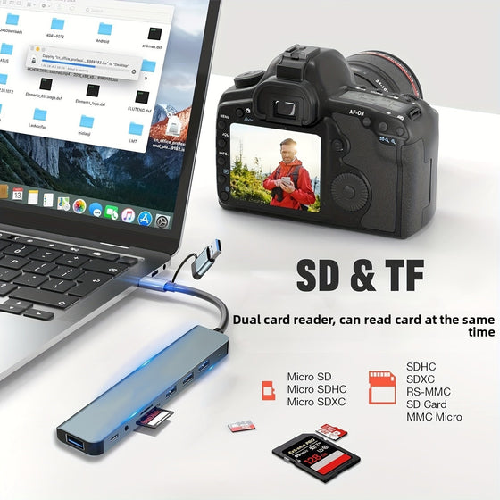 Multi-port USB 3.0 Hub with SD/TF Card Reader Computing Devices product image 2