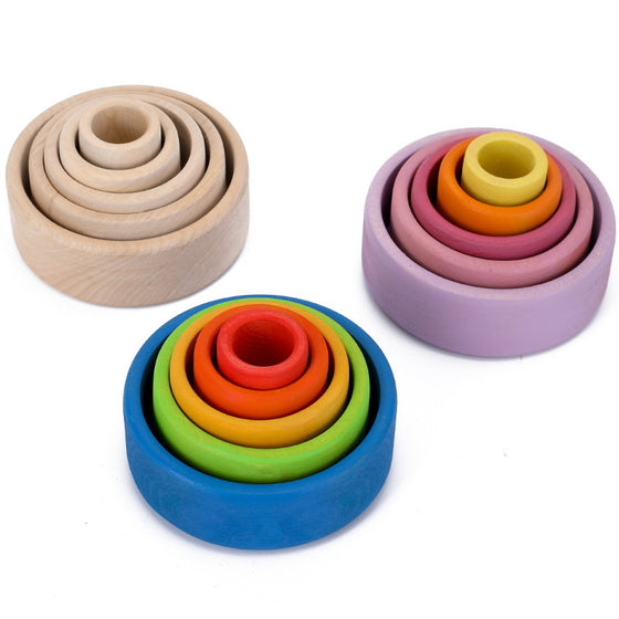 Wooden stacked bowls and cups product image 3
