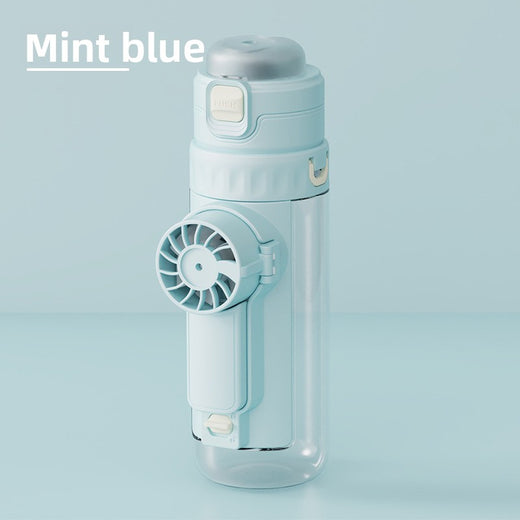 Fan spray water cup - student straw cup