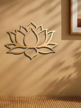 Angled view of matte finish on lotus wall art
