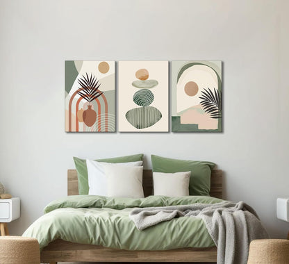 3 Piece Boho Canvas Wall Art Set 12x16