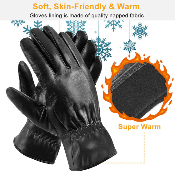 Black winter gloves with a close-up of the soft, warm napped lining