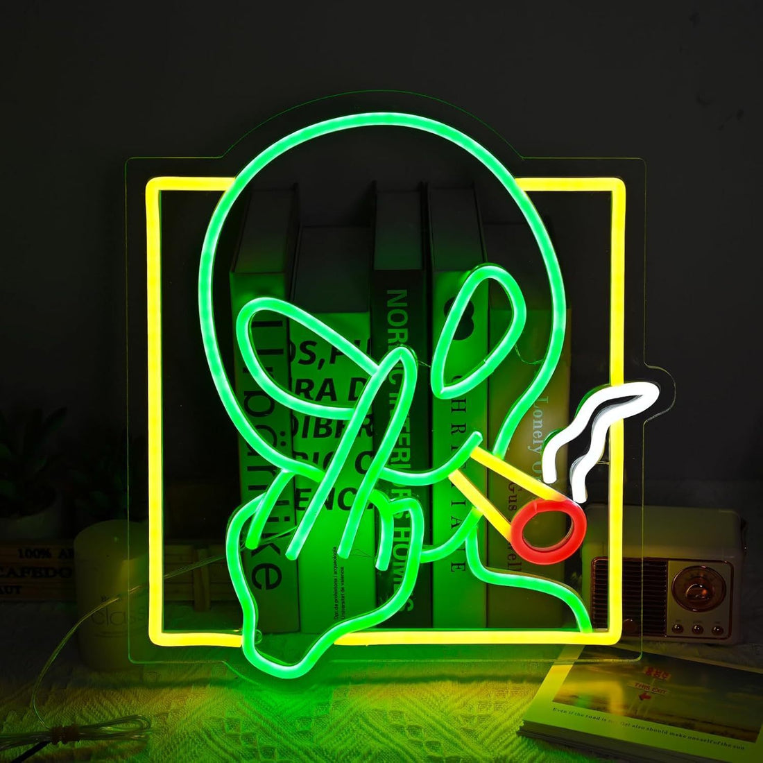 Alien UFO LED Neon Sign Light for Bedroom Game Room Bar Party Decoration