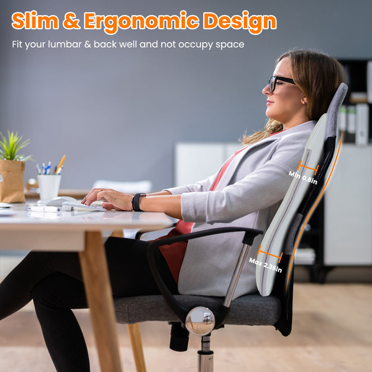 Shiatsu back massager pillow in use on chair
