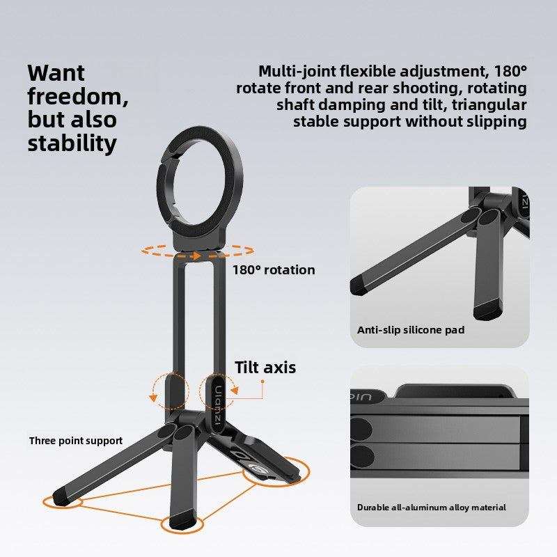 Portable Magnetic Carabiner Phone Holder Tripod