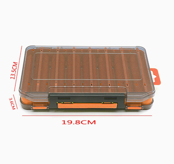 Tackle box latch and hinge detail