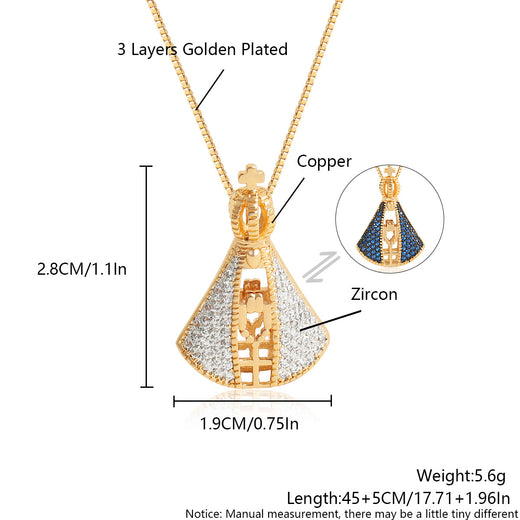 Double-Sided Necklace with Colorful Zircon