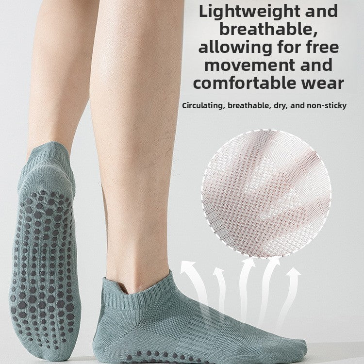 Men's Non-Slip Cotton Yoga Socks Short Anti-Skid Pilates Sport Training Floor Pilates Socks