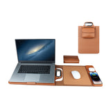 Magnetic Wireless Charger Leather Laptop Sleeve Mouse Pad