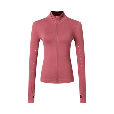 Women's Long Sleeve Zip Sports Jacket for Yoga & Running
