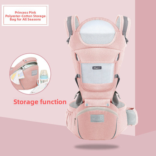 Foldable Baby Carrier with Waist Stool Dual Shoulder Support