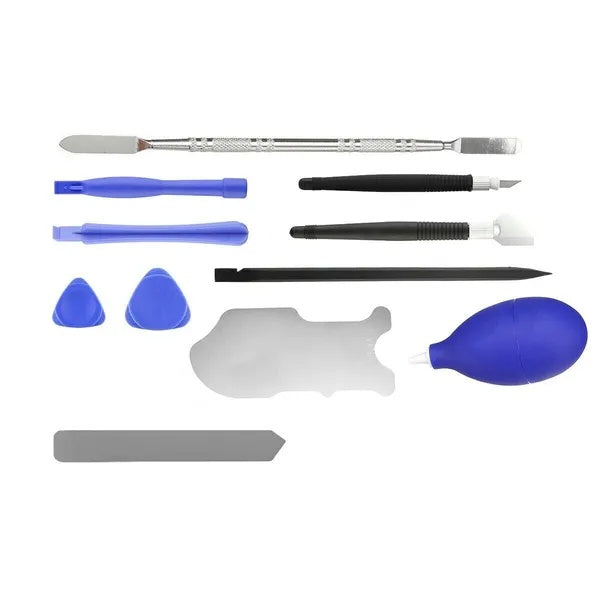 Pry tools, picks, tweezers and dust blower