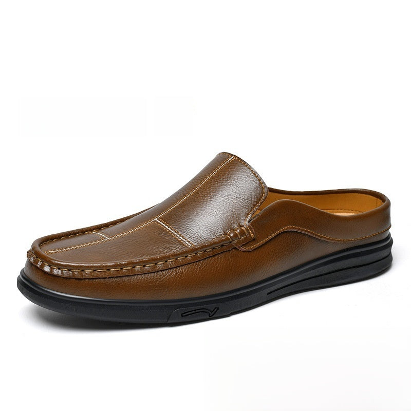 Mens Breathable Leather Slip On Shoes