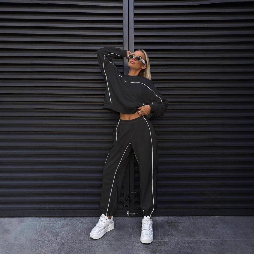 Women's Streetwear Long Sleeve Sweatshirt and Trousers