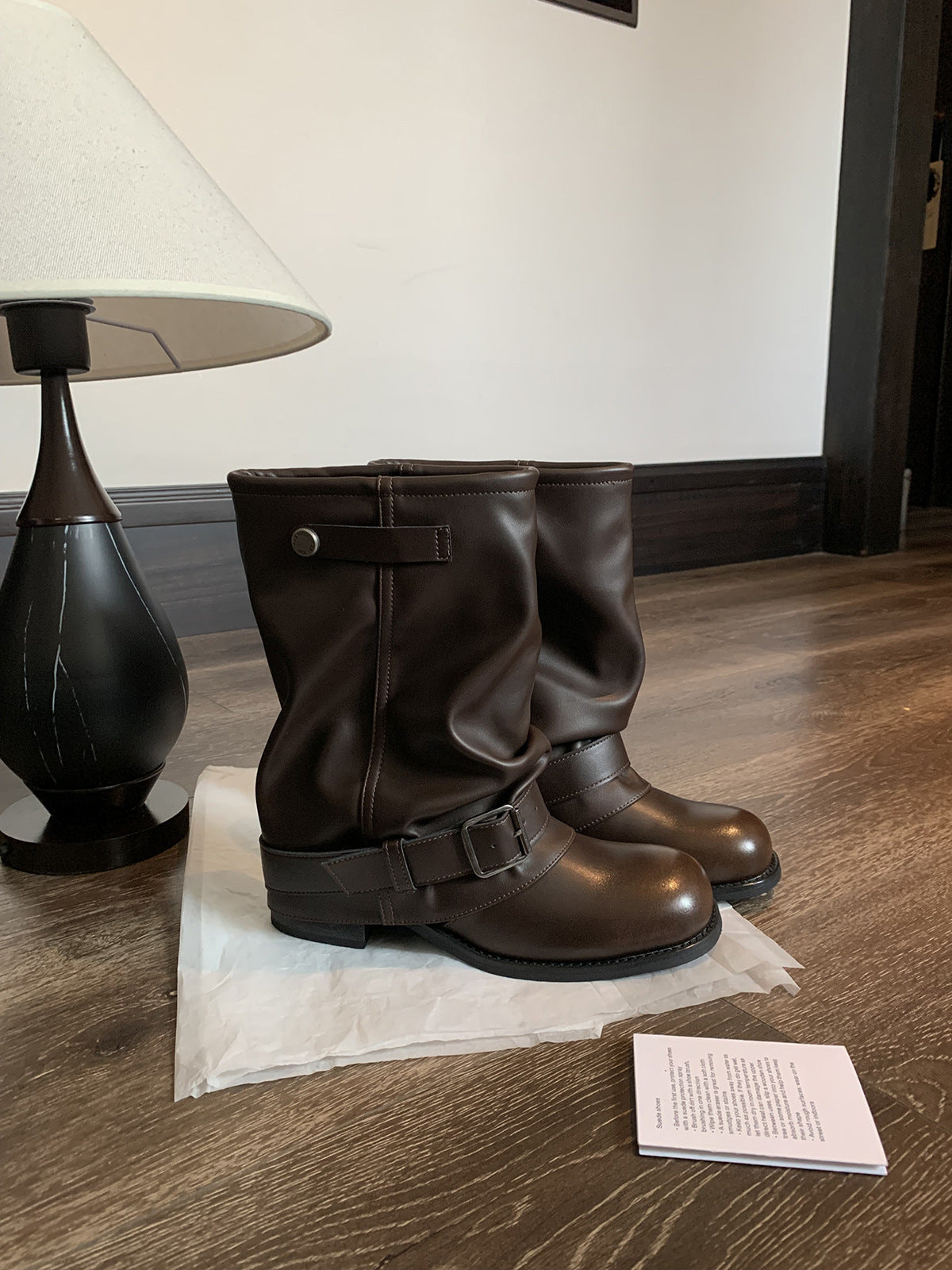 Womens Retro Chunky Heel Martin Boots