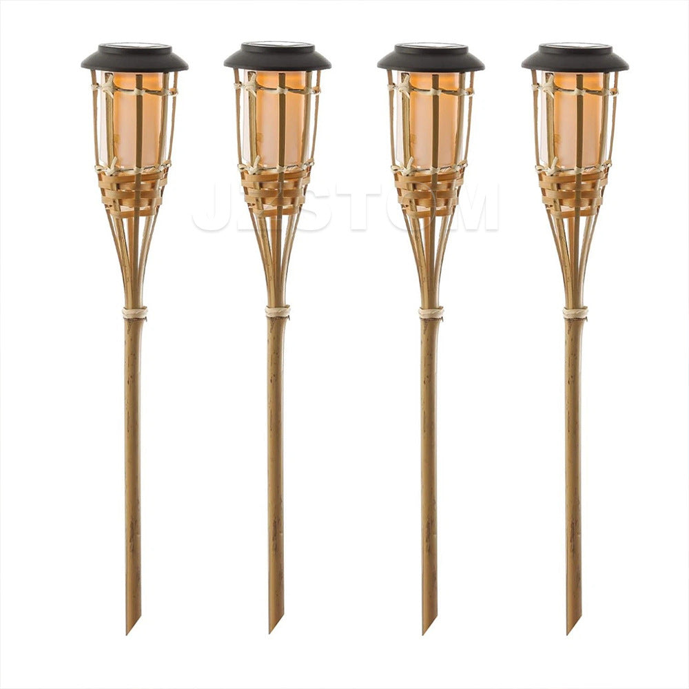 Solar Bamboo Torch Flame Garden Light