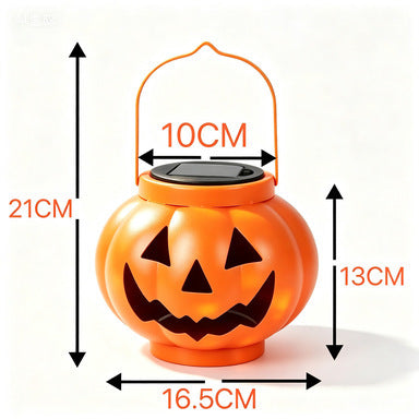 Solar Iron Lantern Pendant Halloween Pumpkin Lantern Outdoor Garden Decoration