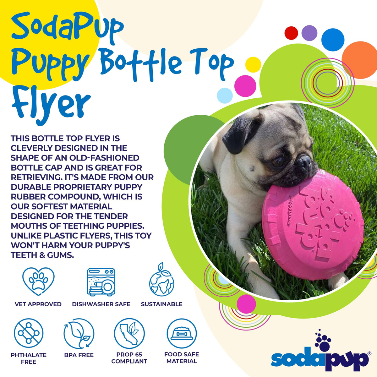 SP Puppy Bottle Top Flyer Rubber Retrieving Frisbee