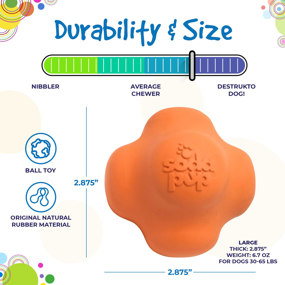 Crazy Bounce Ultra-Durable Rubber Dog Chew & Retrieving Toy