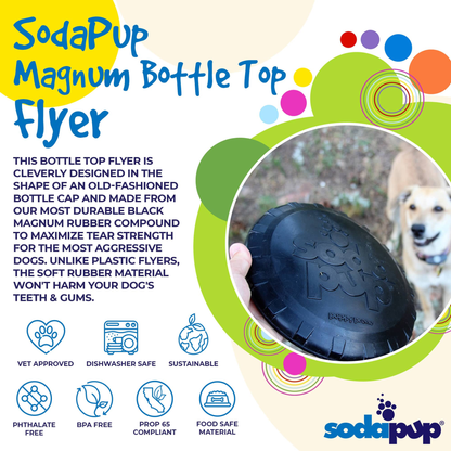 Magnum Bottle Top Flyer Durable Rubber Dog Frisbee