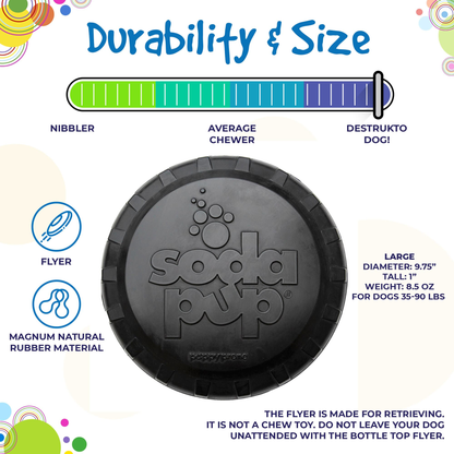 Magnum Bottle Top Flyer Durable Rubber Dog Frisbee