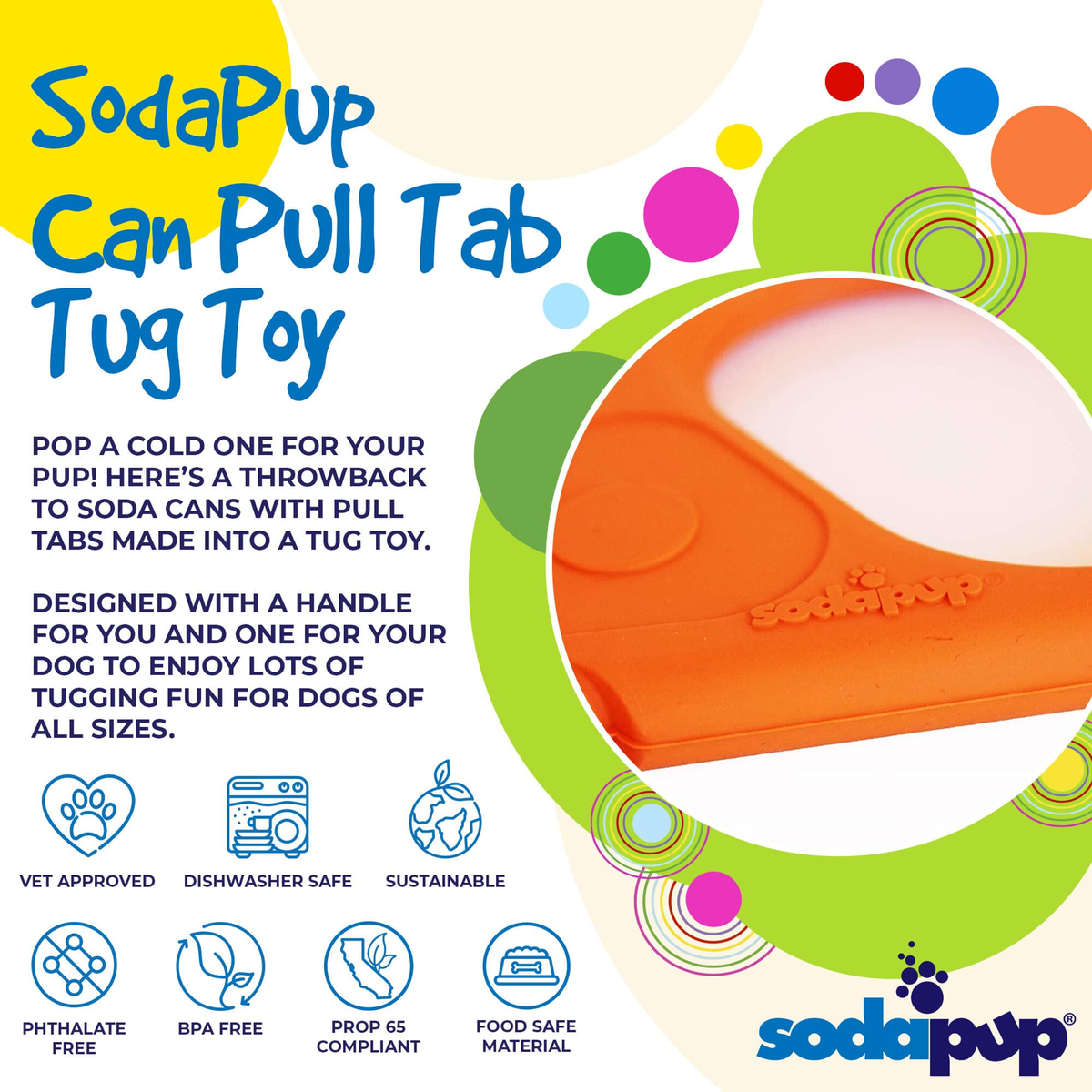Pop Top Rubber Dog Tug Toy for Interactive Play