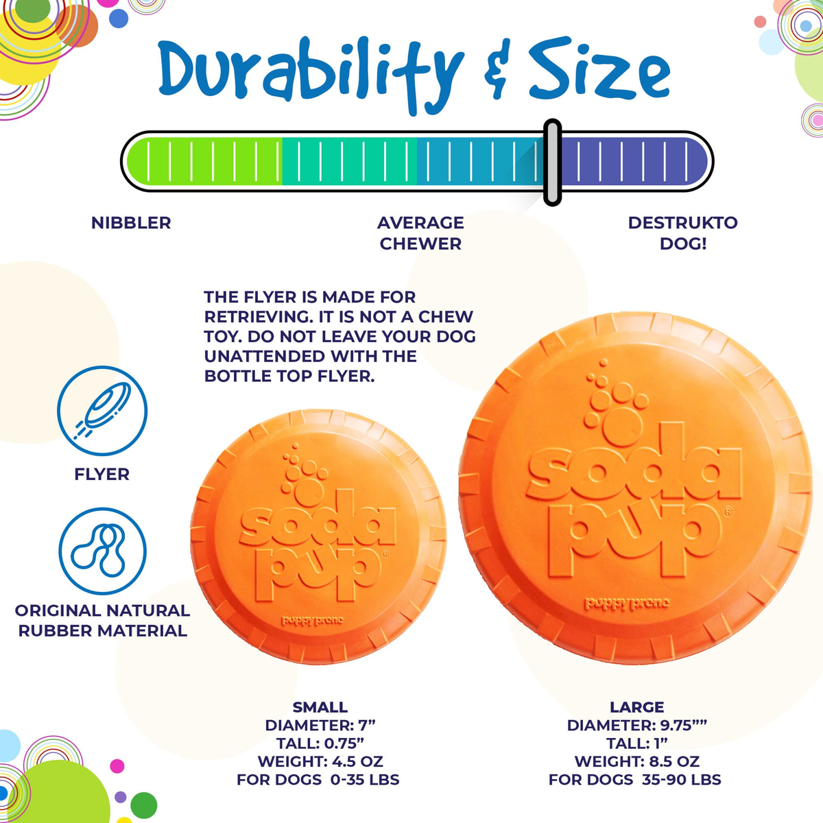 Bottle Top Flyer Durable Rubber Dog Frisbee