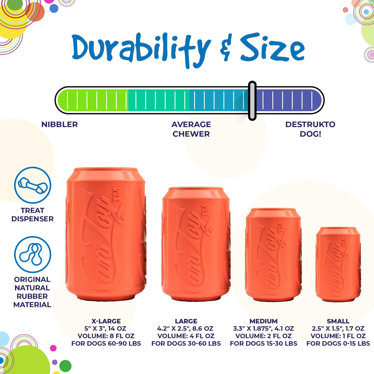 SodaPup Can Toy Rubber Chew Toy and Treat Dispenser
